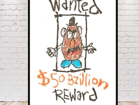 Mr. Potatoe Head Poster Vintage Disney Poster Wanted Poster Andy Drwaing Toy Story POSTER 8x10, 11x14, 13x19, 16x20, 18x24 Toy Story Land For Cheap