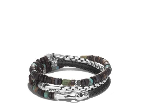 John Hardy Beaded Hybrid Triple Wrap Bracelet BMS900445 on Sale