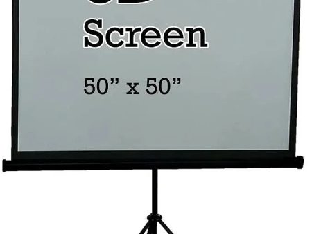 Linear Polarized 3D Projection Screen - Portable Tripod Stand - 50  x 50  - vintage Sale