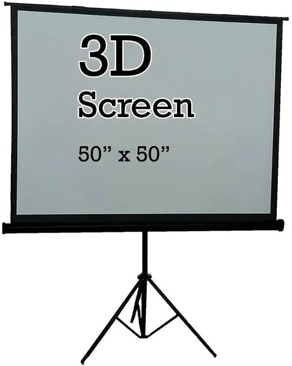 Linear Polarized 3D Projection Screen - Portable Tripod Stand - 50  x 50  - vintage Sale