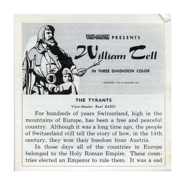 William Tell - View-Master 3 Reel Packet - 1950s - vintage - (ECO-B430-S5) on Sale