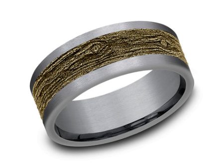 Benchmark 14k Yellow Gold and Tantalum 8mm Band CFBP978628GTA14KY10 Discount