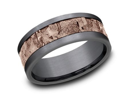 Benchmark 14k Rose Gold and Tantalum 8mm Band CF998633GTA14KR10 Sale