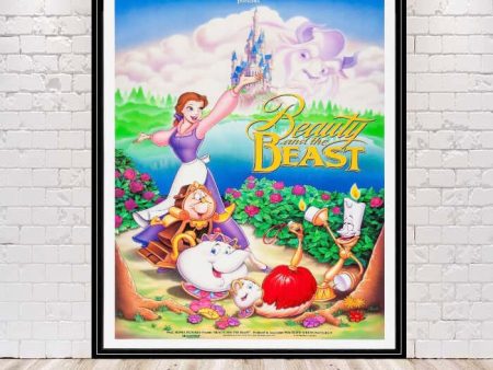 Beauty and the Beast Poster Disney Movie Poster Vintage Disney Poster Classic Disneyland Posters Walt Disney World Poster Wall Art Nursery Supply