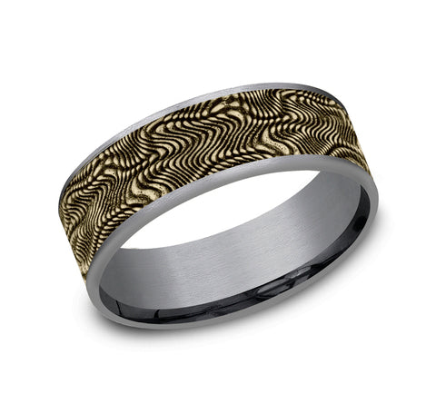 Benchmark 14k Yellow Gold and Tantalum 7.5mm Band CFT9775647GTA14KY10 Online Sale