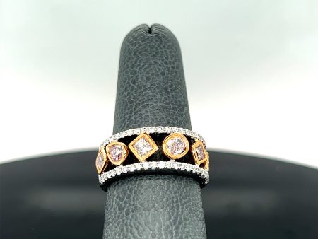 18k White and Rose Gold 1.64CTW Diamond Band Cheap