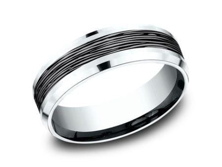 Benchmark 14k White Gold and Tantalum 7mm Band CFBP957399GTA14KW10 Online