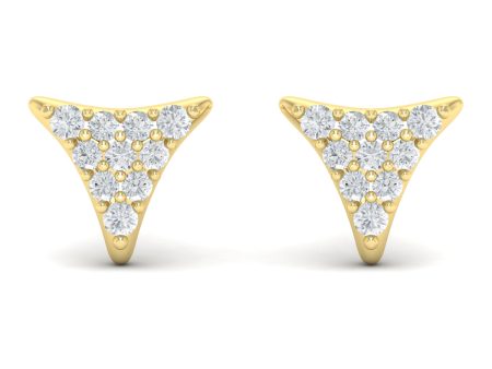 Vlora Miraval 14k Yellow Gold and Diamond Geometric Stud Earring VER60443 Discount