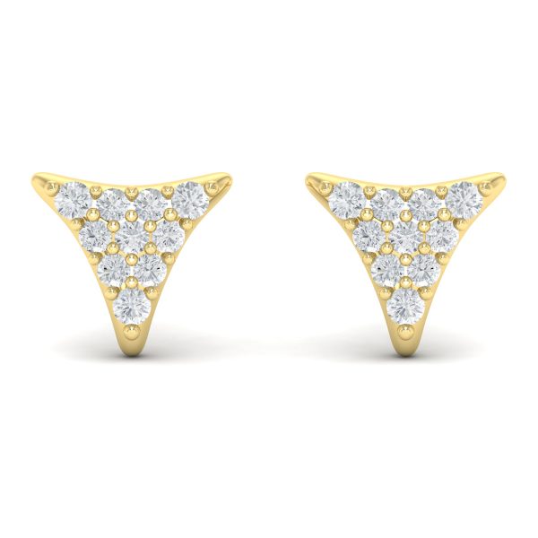 Vlora Miraval 14k Yellow Gold and Diamond Geometric Stud Earring VER60443 Discount