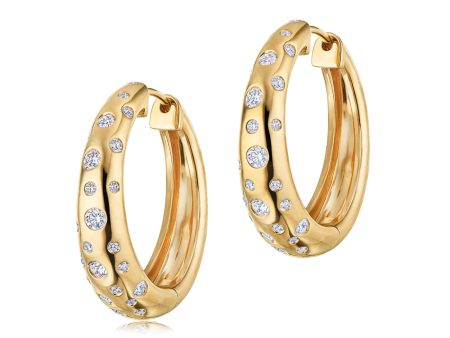 KWIAT Cobblestone Hoop Earrings with Diamond Accents E-2602-0-DIA-18KY Online