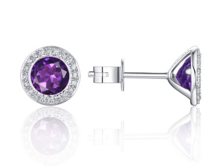 Luvente AMETHYST 14K GOLD EARRINGS E01482-AM Online Sale