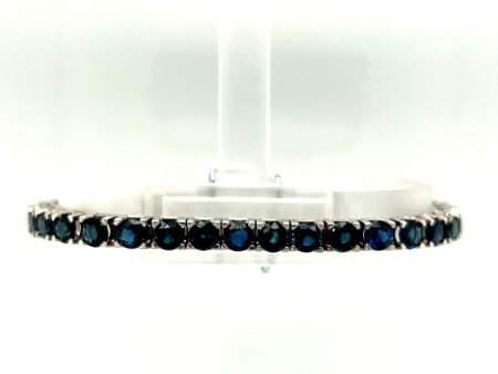 14K White Gold 15.00CTW Montana Sapphire Bracelet Sale