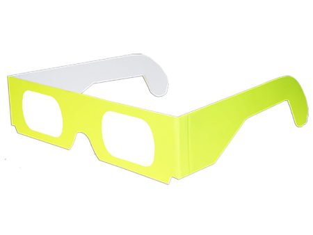 Fireworks Glasses - Neon Yellow - Cardboard Prismatic Diffraction Glasses - NEW Online