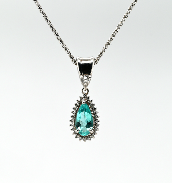 0.75ct Paraiba Tourmaline Custom Pendant Hot on Sale