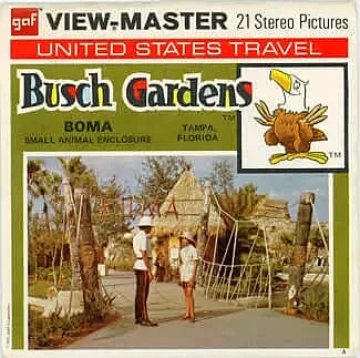 Busch Gardens - Small Animal Enclosure - View-Master 3 Reel Packet - 1970s  views - vintage - (PKT-A957-G3A) For Discount