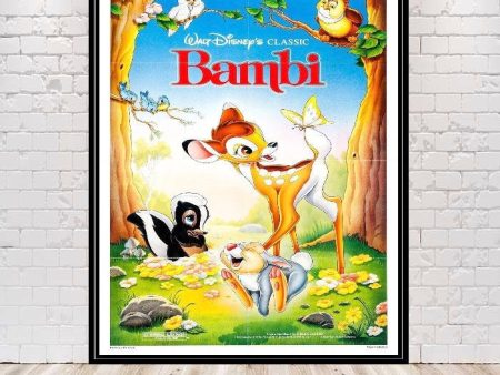 Bambi Poster Vintage Disney Movie Poster Classic Bambi Movie Poster Disney Poster Disney Attraction Posters Disneyland Disney World Wall Art Online Sale