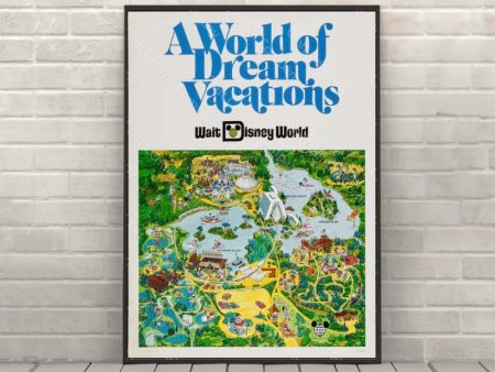 A World of Dream Vacations POSTER Vintage Disney World Map Poster Vintage Disney Posters Disney Attraction Poster Magic Kingdom Wall Art Discount