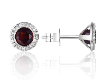 Luvente GARNET 14K GOLD EARRINGS E01482-GR Supply