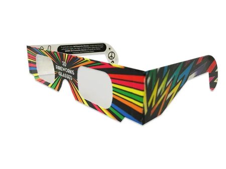 3D Fireworks - Techno - Cardboard Prismatic Diffraction Glasses - NEW Online Sale