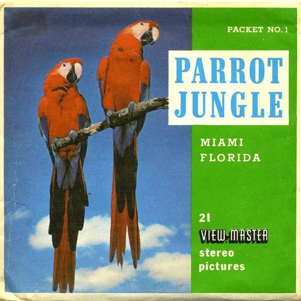 Parrot Jungle No. 1, Miami Florida - ViewMaster 3 Reel Packet - 1960s views - vintage - (PKT-A965-S5) on Sale