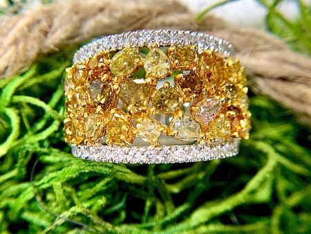 18k Couture Fancy Color Diamond RIng Cheap