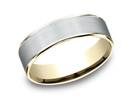 Benchmark 14k White and Yellow Gold 6.5mm Band CFT186501014KWY10 Supply