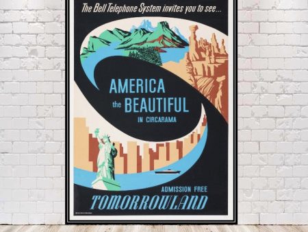 America the Beautiful Poster Tomorrowland Poster Vintage Disney Poster Sizes 8x10, 11x14, 13x19, 16x20, 18x24 Vintage Disneyland Poster on Sale