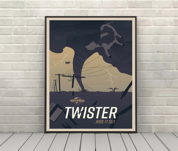 Twister Attraction Poster Universal Studios Vintage Movie Poster Twister the Ride poster For Sale