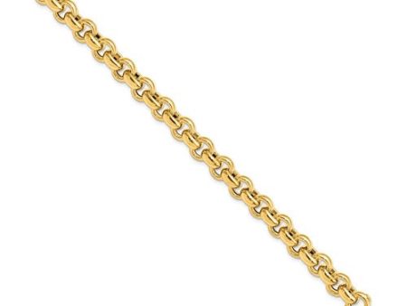 14k Yellow Gold Rolo Link Necklace 18 inches LF839-18 Hot on Sale