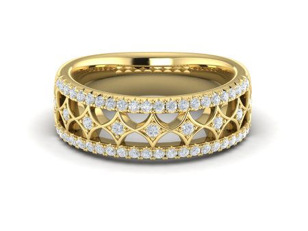 Vlora Estrella 14k Yellow Gold and Diamond Band VR60191 Online Sale