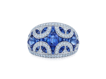 KWIAT Argyle Collection Sapphire and Diamond Wide Ring R-28127S-0-DIASAP-18KW Discount