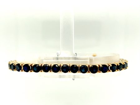 14K Yellow Gold 15.13CTW Montana Sapphire Bracelet Fashion