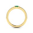 Vlora Sofia 14k Yellow Gold Diamond and Emerald Ring VR60135E Cheap