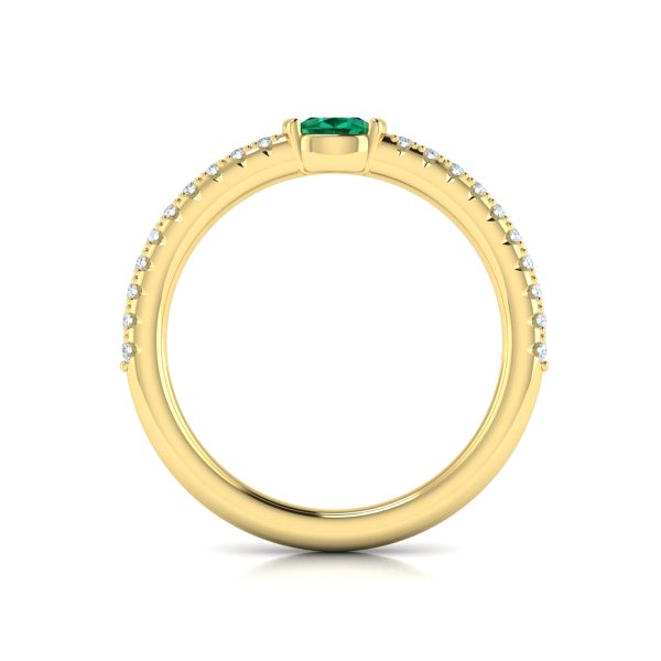 Vlora Sofia 14k Yellow Gold Diamond and Emerald Ring VR60135E Cheap