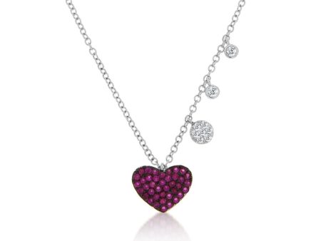 Ruby Heart Necklace on Sale