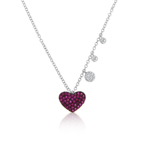 Ruby Heart Necklace on Sale