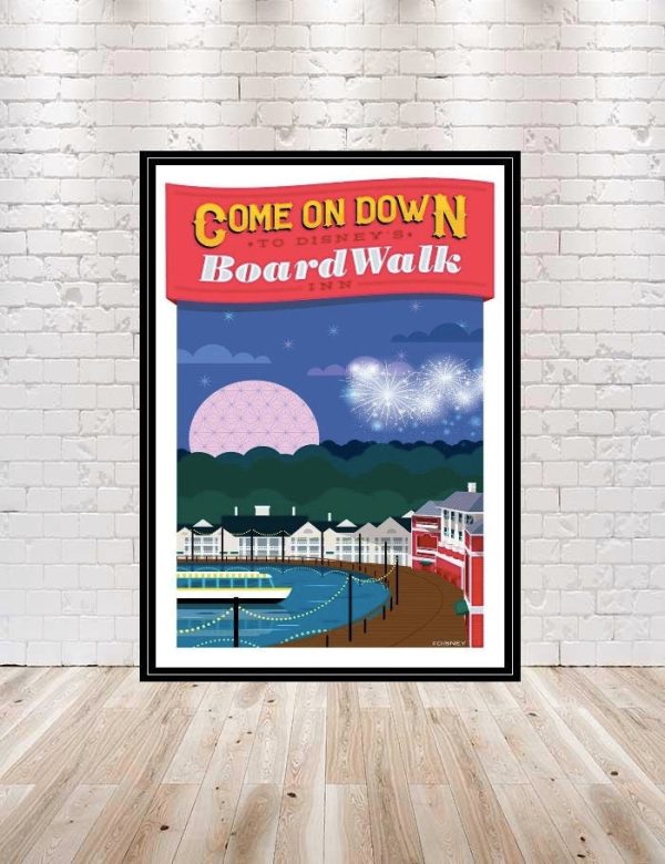 BoardWalk Resort Poster Boardwalk hotel poster Vintage Disney Poster Attraction Poster Disney World Poster Disney Hotel Poster Epcot Poster Online Sale