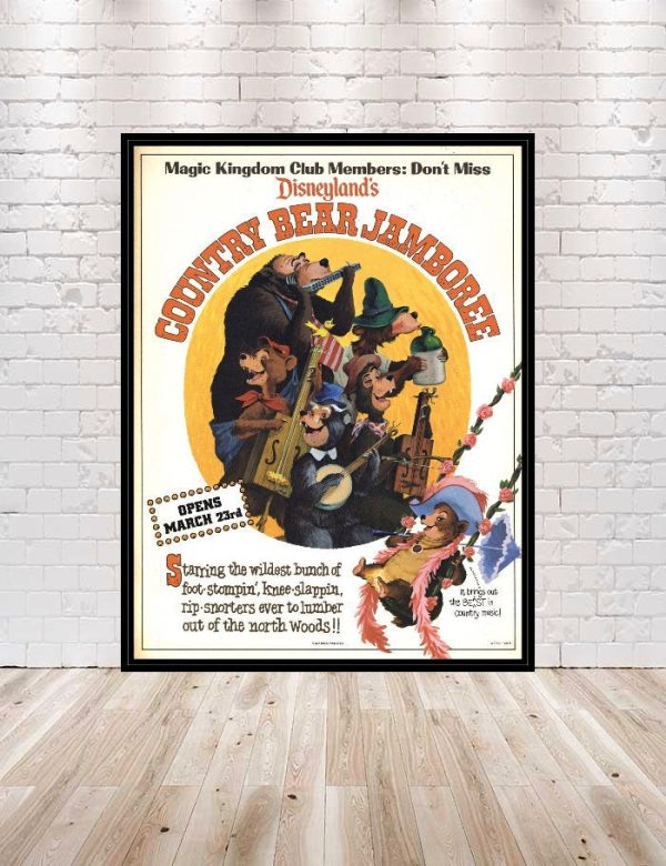 Country Bear Jamboree Poster Disney Poster Disney Attraction Poster Bear Country Poster Vintage Disneyland Posters Disney World Frontierland Online Hot Sale