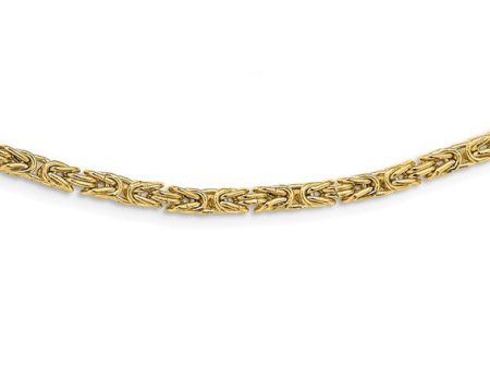 14k Yellow Gold Byzantine Link Necklace 18 inches LF1510-18 For Discount