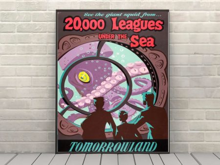 20,000 Leagues Under the Sea Poster Submarine Voyage Poster Tomorrowland Poster Vintage Disney Poster Hot on Sale