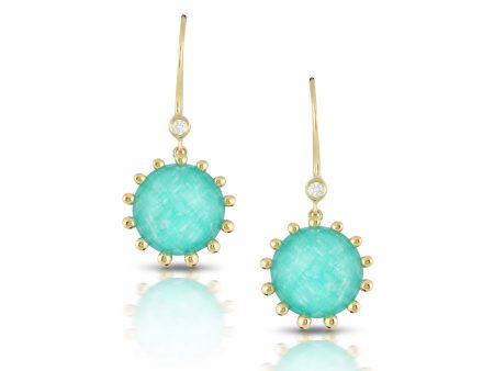 Doves Amazonite and Diamond Earrings Supply