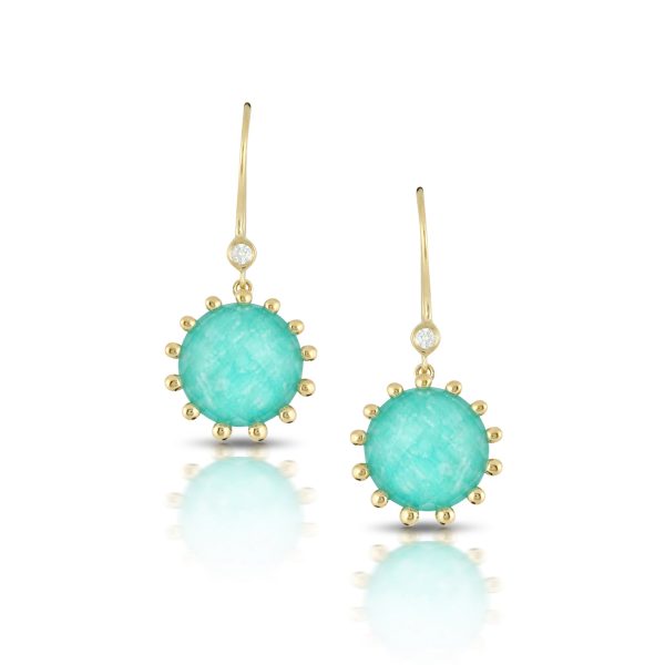 Doves Amazonite and Diamond Earrings Supply