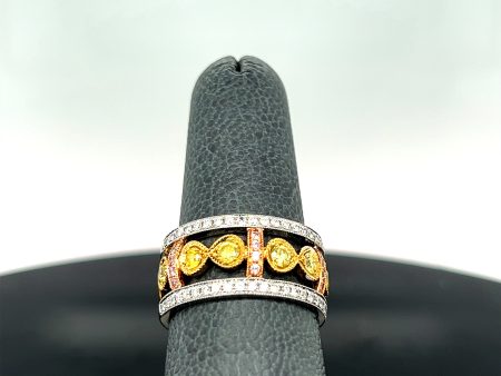 18k Tri Tone Gold 1.10CTW Diamond Band Online Sale