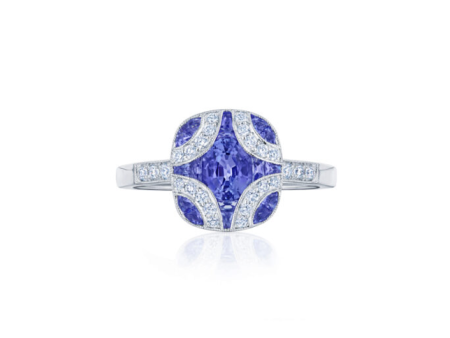 KWIAT Argyle Collection Tanzanite and Diamond Ring R-28115-0-TNZDIA-18KW Online now