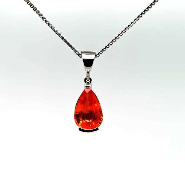 3.01CT Orange Sapphire Custom Pendant Online Hot Sale