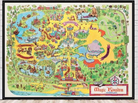 1973 Disney World Map Poster Vintage Disney Poster Disney Map Poster Magic Kingdom map poster Disney World Poster Ride Map Attraction Poster Online