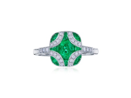 KWIAT Argyle Collection Emerald and Diamond Ring R-28115E-0-DIAEME-18KW Online Sale