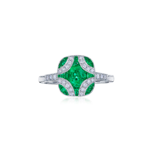 KWIAT Argyle Collection Emerald and Diamond Ring R-28115E-0-DIAEME-18KW Online Sale