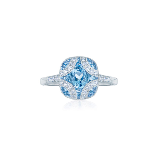 KWIAT Argyle Collection Aquamarine and Diamond Ring R-28115-0-AQUDIA-18KW Online Sale