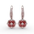 FANA Ruby and Diamond Cluster Drop Earrings ER1576R Online now